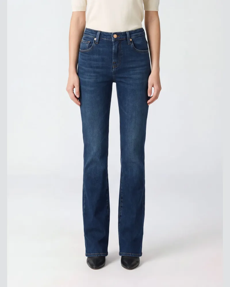 7 for all mankind Slim Fit Jeans mit mittlerer Leibhöhe aus Stretch-Denim Blau