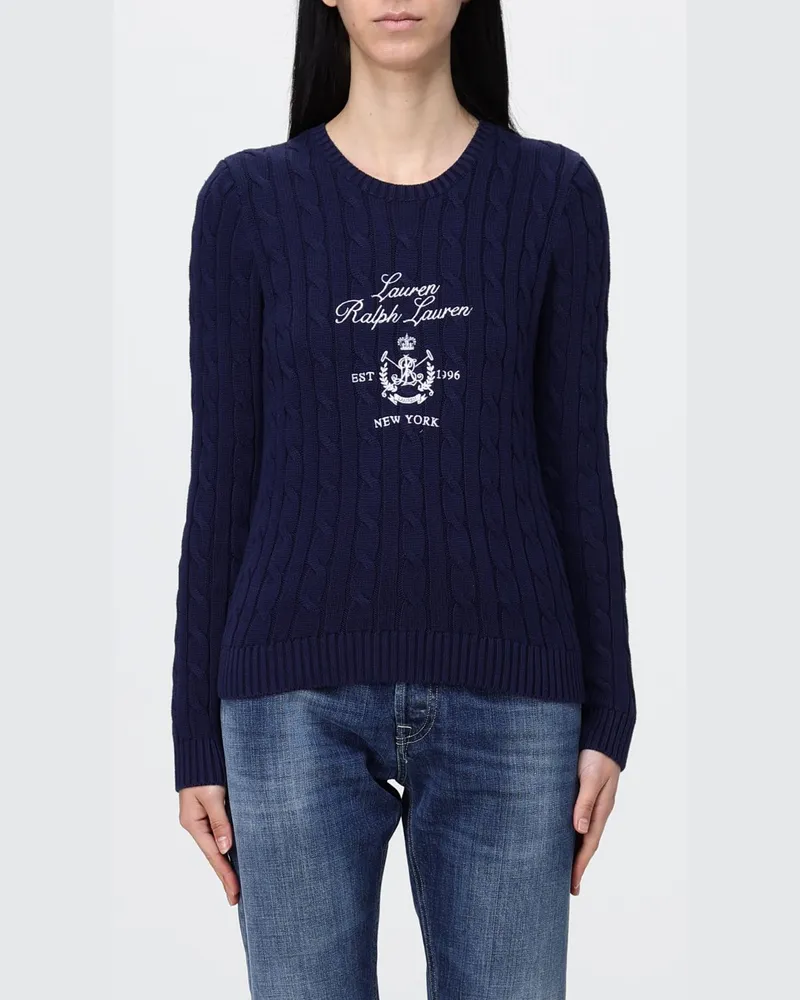 Ralph Lauren Rundhals-Pullover mit Logo Navy