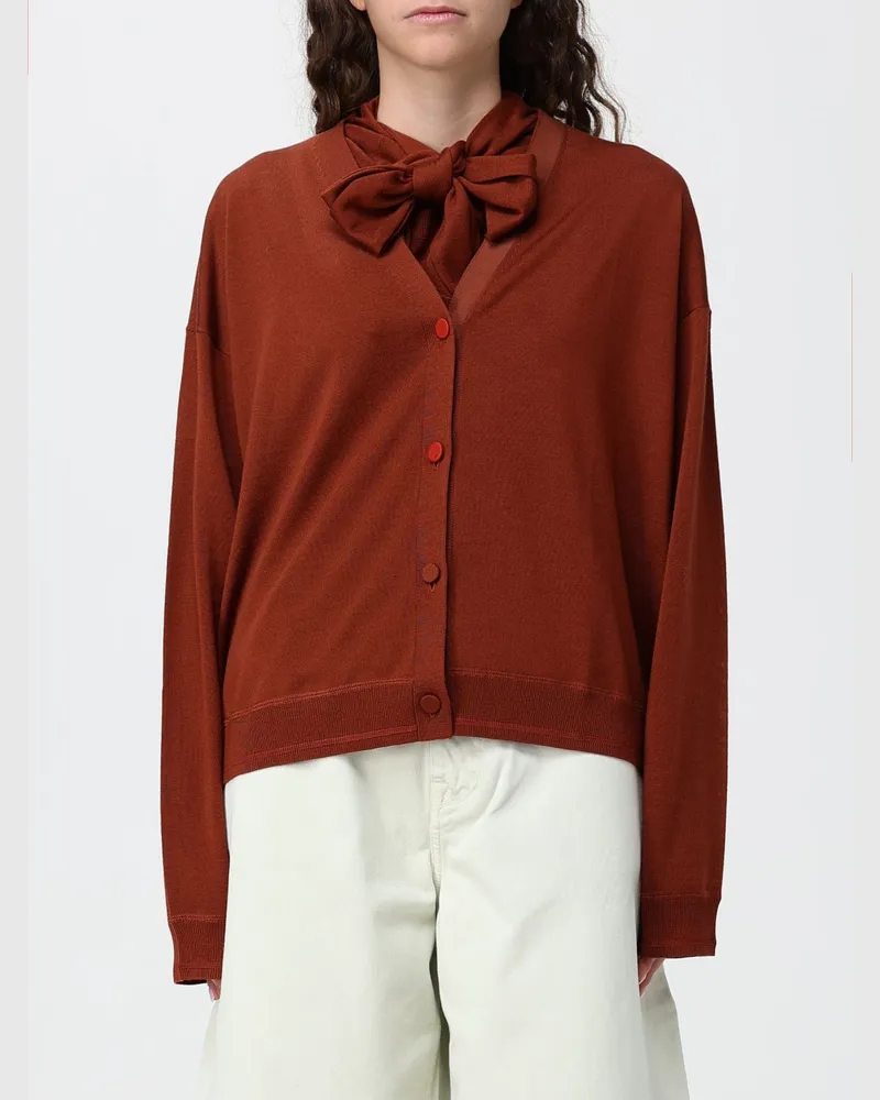 Paul Smith V-Ausschnitt-Cardigan aus Merinowolle mit überschnittenen Schultern Braun