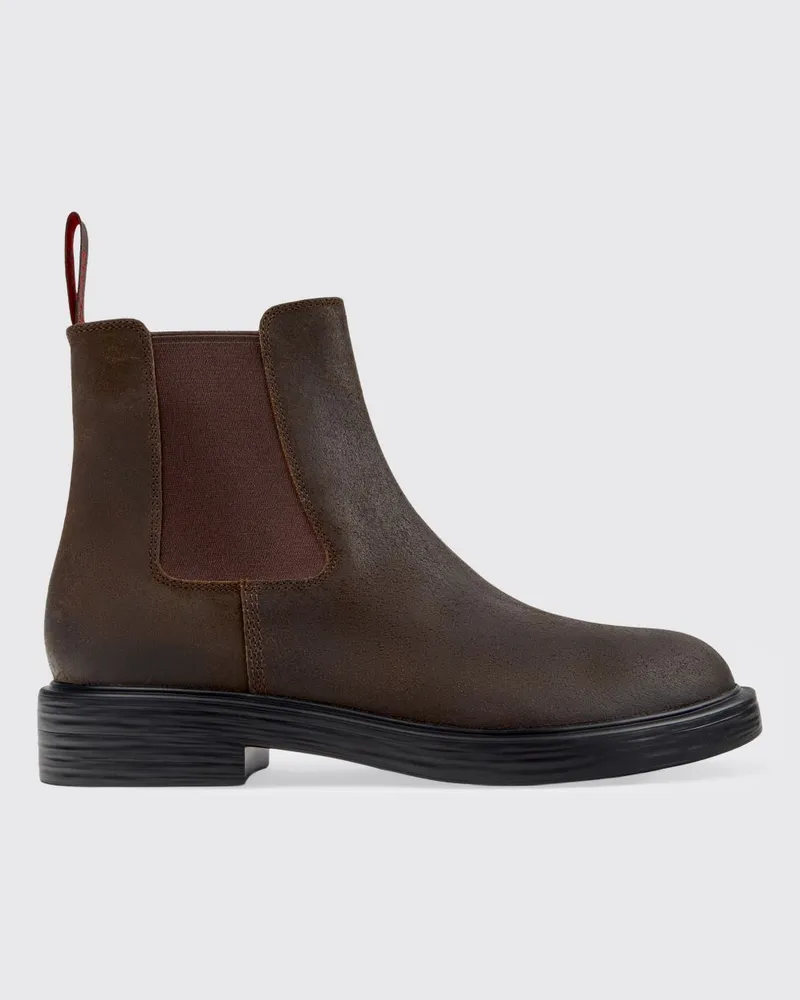 Camper Dean Stiefeletten aus Spaltleder Braun