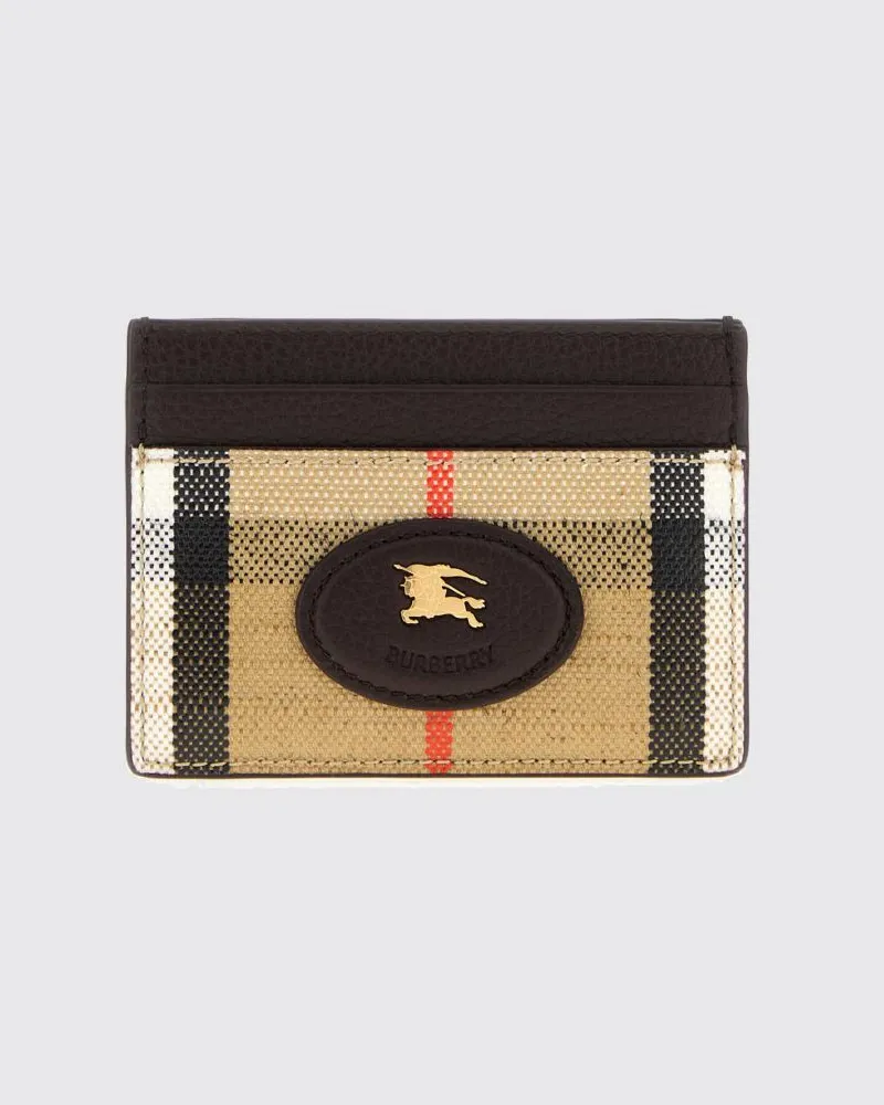 Burberry Kartenetui aus Vintage-Check-Canvas mit Lederdetails und EKD-Logo Beige