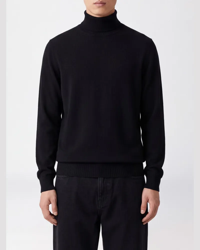 Drumohr  Rollkragenpullover aus einer feinen Wollmischung mit Rippbündchen Blau