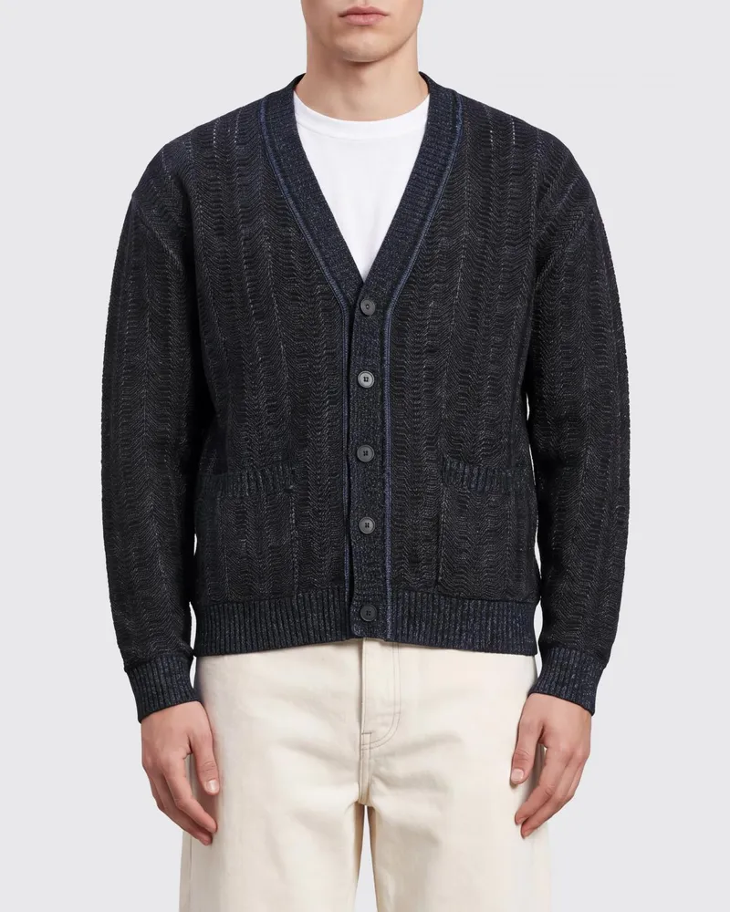 Missoni V-Ausschnitt Cardigan aus Wollmischung mit aufgesetzten Taschen von Bunt