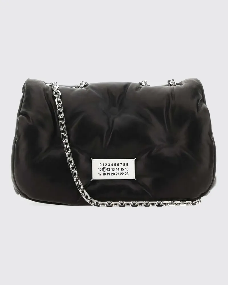 Maison Margiela Glam Slam Umhängetasche aus gestepptem Nappaleder Schwarz
