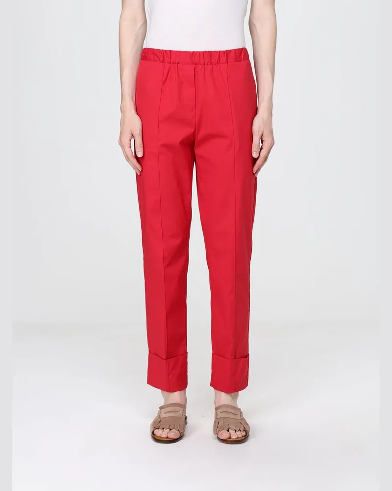 Semicouture Romana Baumwollpopeline-Hose Rot