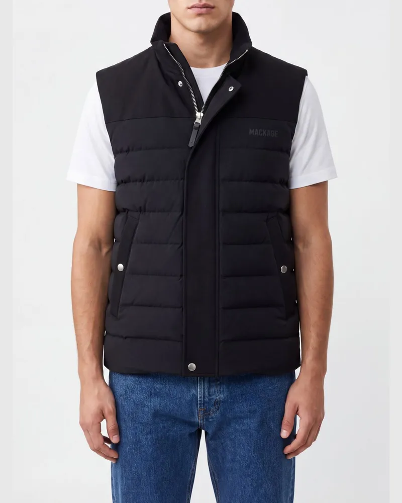 Mackage Gesteppte Brody-Weste aus Nylon mit hohem Kragen Schwarz