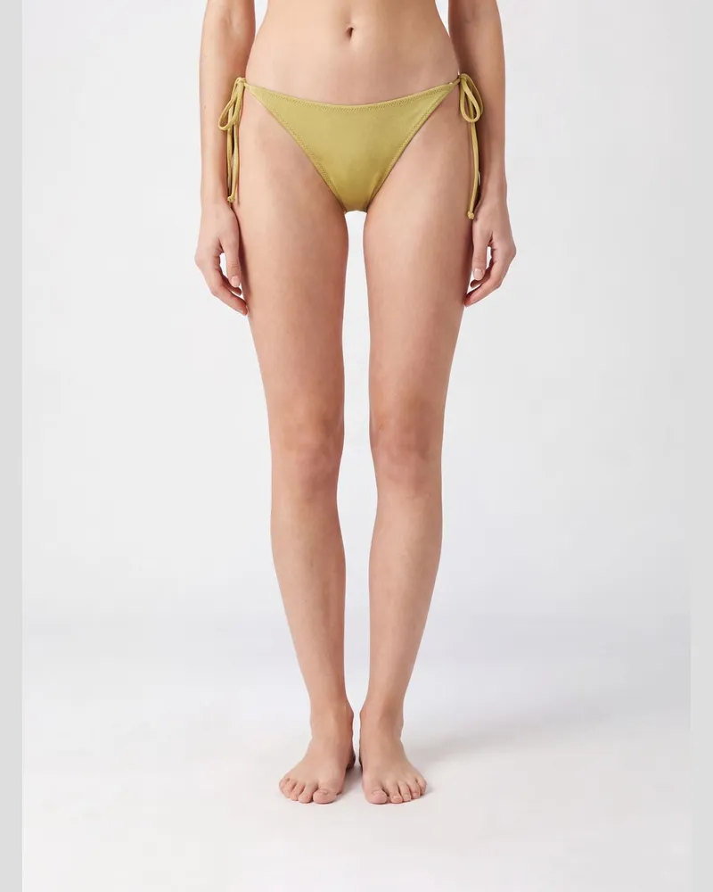 MC2 Saint Barth Bikini-Unterteil mit Animal-Print und seitlichen Bändern Petroleum