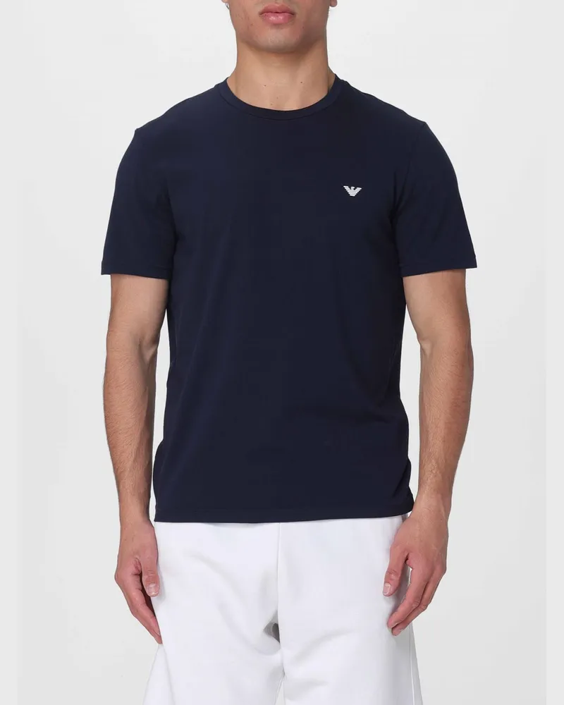 Emporio Armani 2er-Set T-Shirts aus Baumwoll-Jersey Blau
