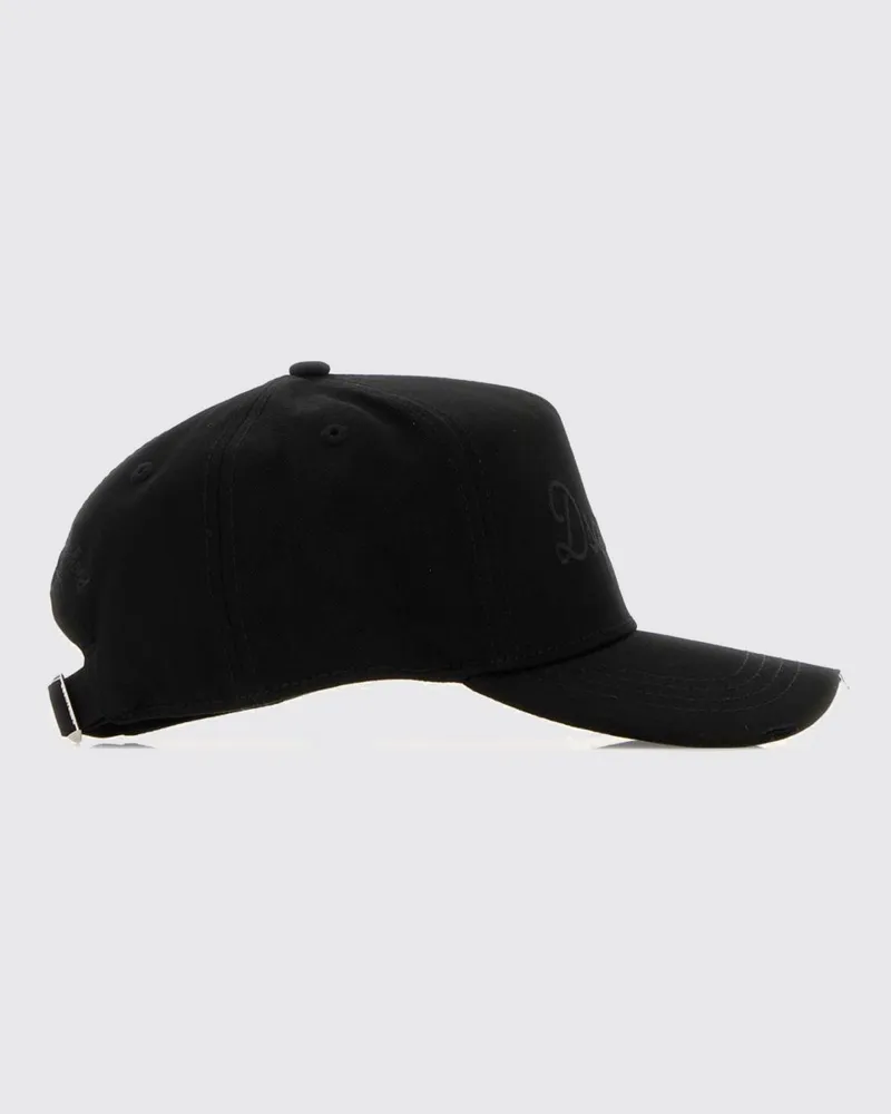 Dsquared2 Baseballkappe aus Baumwolle mit Ton-in-Ton gesticktem Logo Schwarz