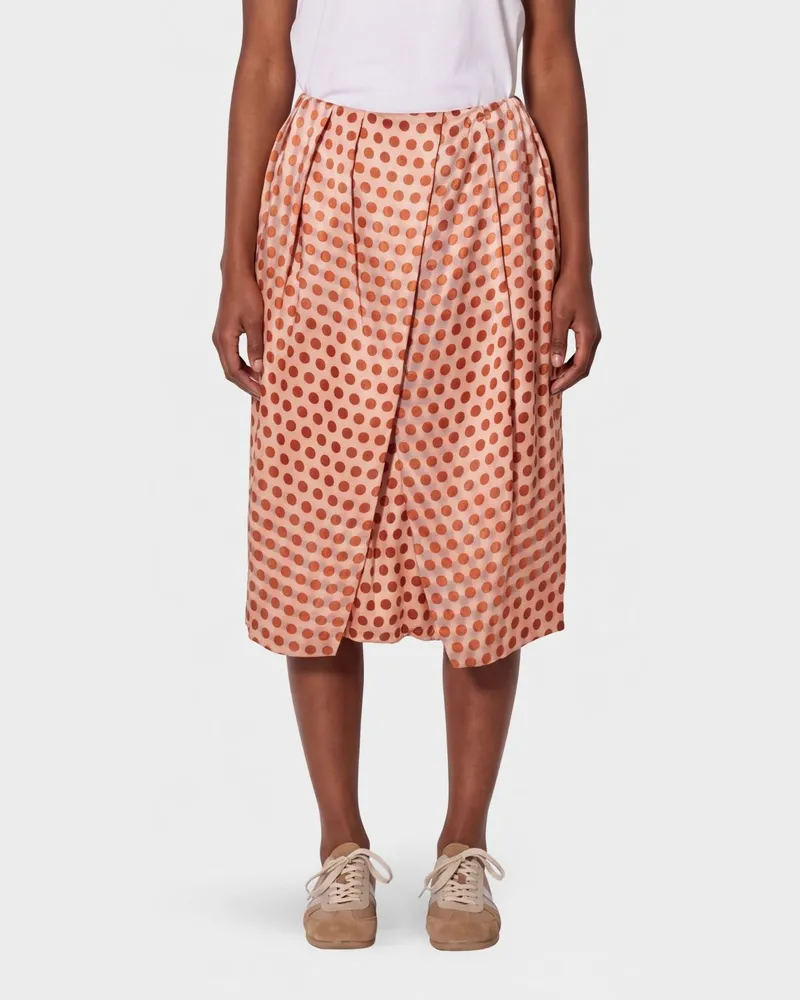 Dries van Noten Hoch taillierter Midi-Bleistiftrock aus Seide mit Tupfen von Bunt