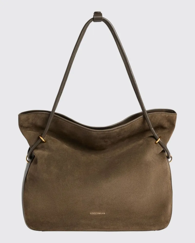 Coccinelle Mittelgroße Lizzie Tote-Tasche von aus Leder und Wildleder mit Rohrgriff Grau
