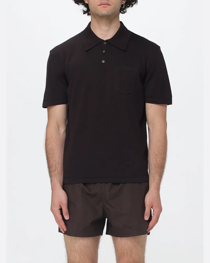 A.P.C. Baumwollstrick-Polo Braun