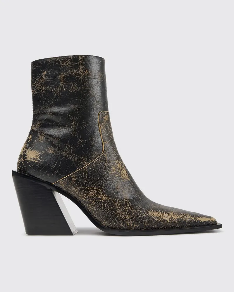 Camper Escandalo zweifarbige Western-Stiefel aus Craquelé-Leder Bunt