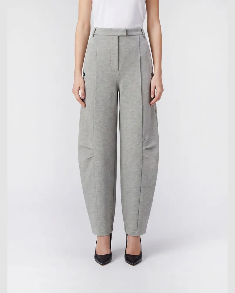 ROTATE Birger Christensen Baggy-Hose mit weitem Bein aus Viskosemischung mit dezentralem Verschluss Grau