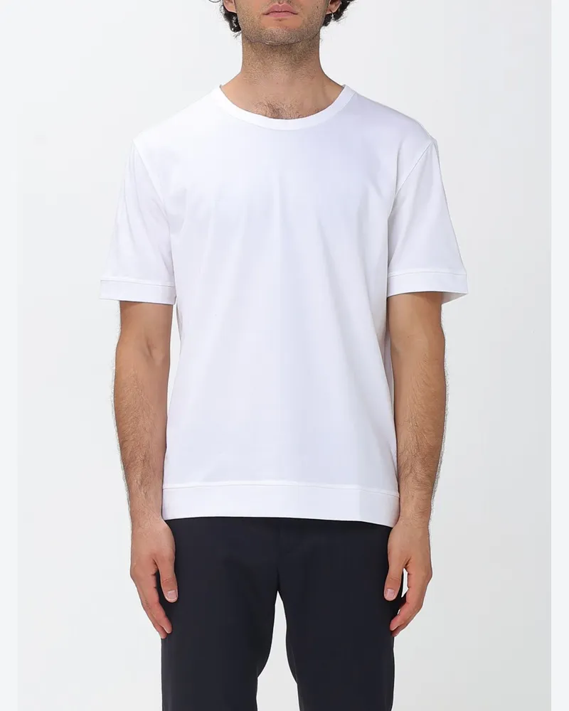 Paolo Pecora Milano Kurzärmeliges Jersey-T-Shirt mit Rundhalsausschnitt Beige