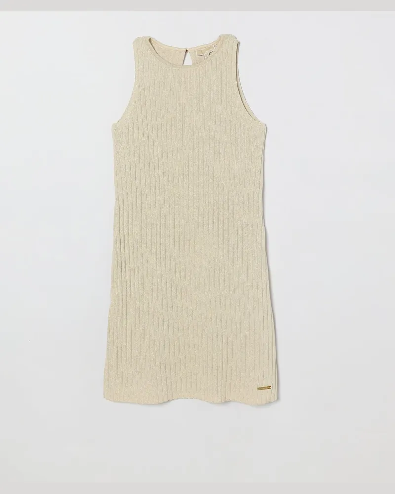 Michael Kors Geripptes Strickkleid Gold