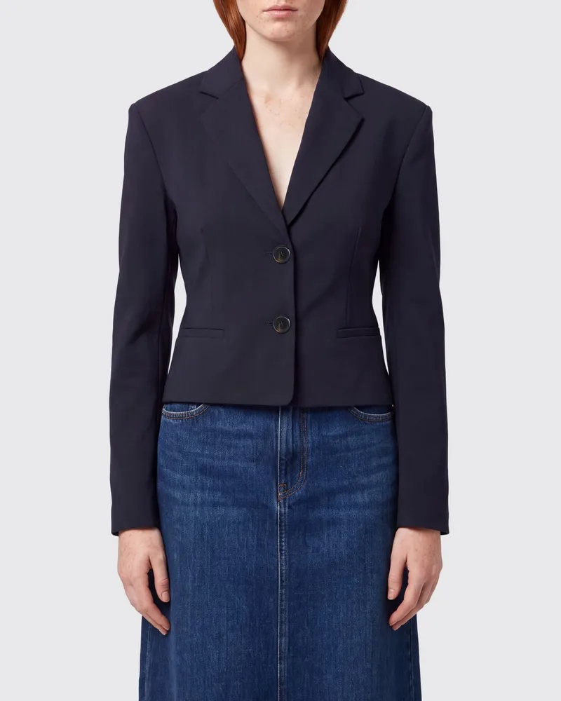 Pinko Slim-Fit-Blazer aus Crêpe mit Zwei-Knopf-Verschluss Blau