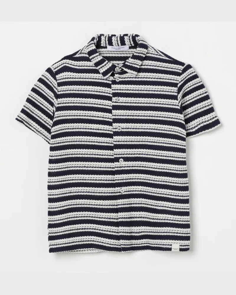 Paolo Pecora Milano Hemd kinder Blau