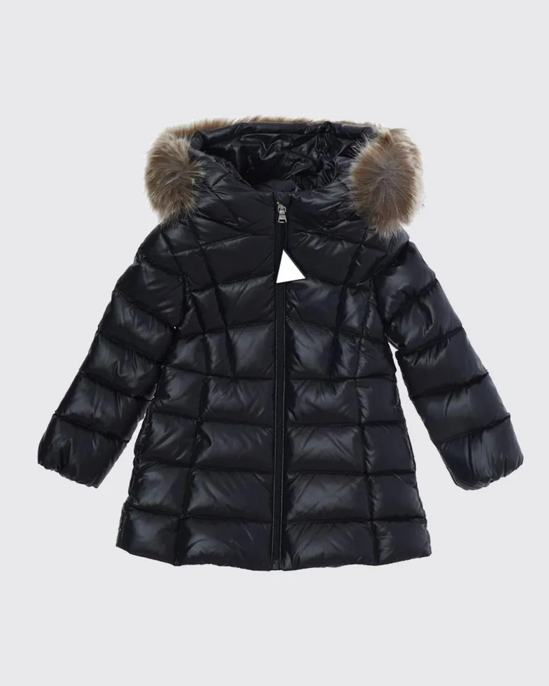 Moncler Gesteppte Nylon-Daunenjacke Emma für Jungen mit Kapuze Navy