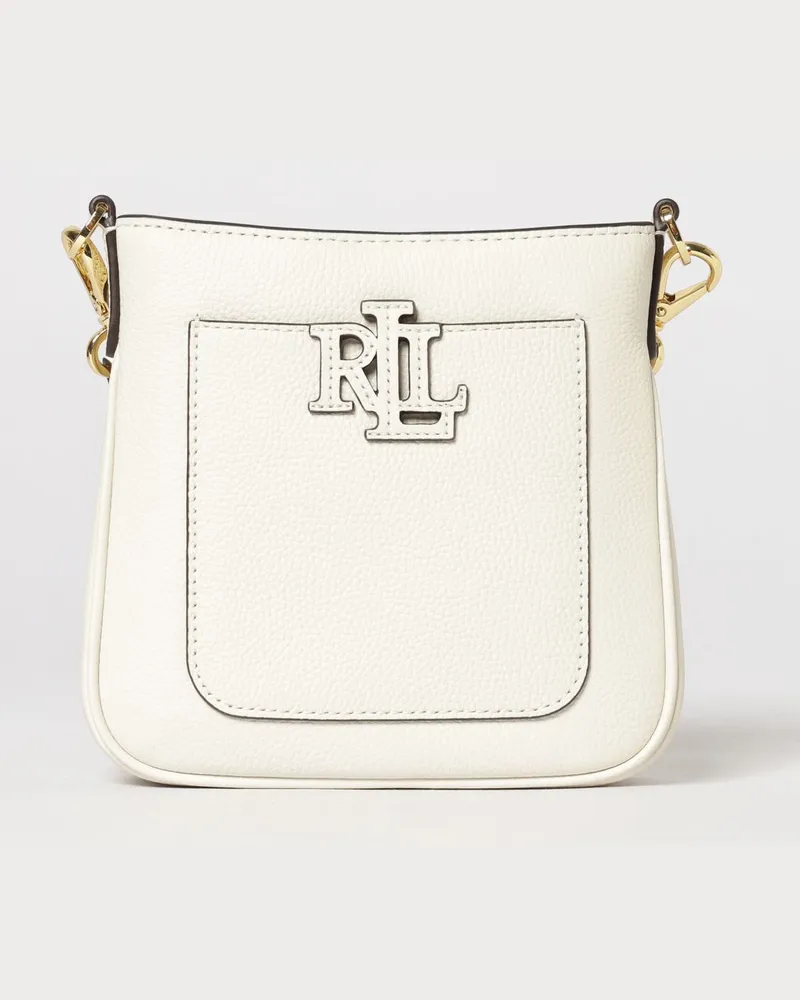 Ralph Lauren Tasche aus genarbtem Leder Weiß