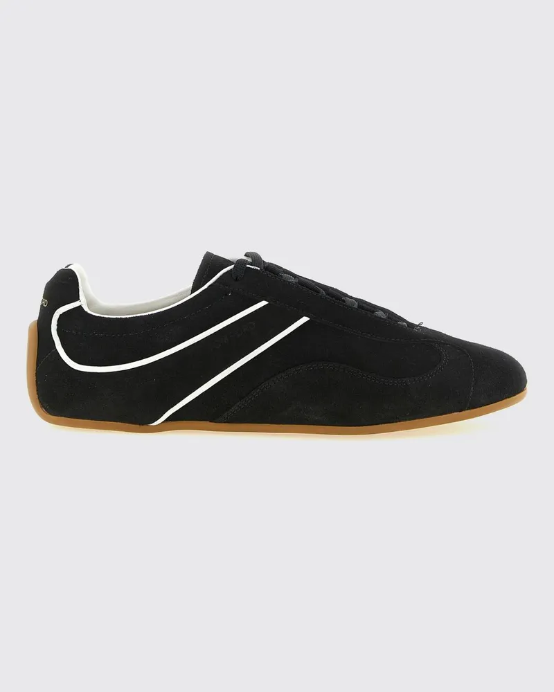 Tom Ford Aston Bicolor-Sneakers aus Leder und Nylon mit laminiertem Logo Weiß