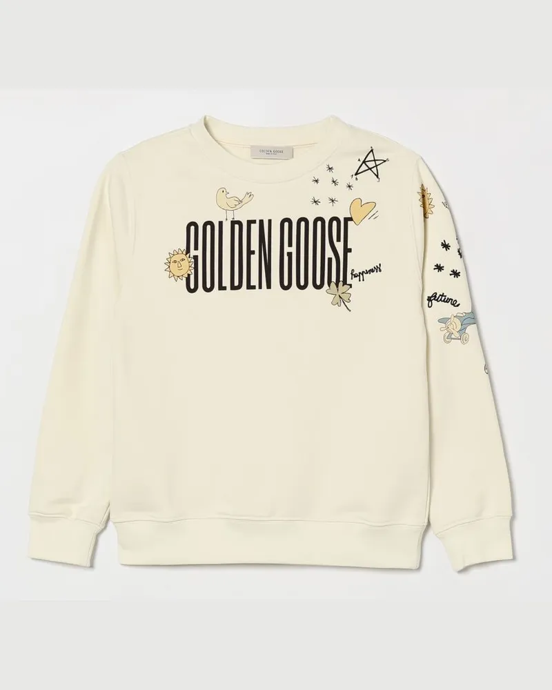 Golden Goose Rundhals-Sweatshirt aus Baumwollmischung Weiß