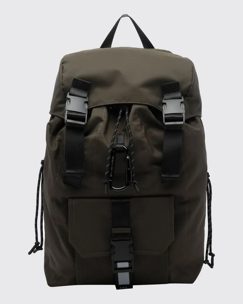 A.P.C. Trek 2.0 Rucksack von aus Nylon mit Überschlagverschluss und Griff Kaki