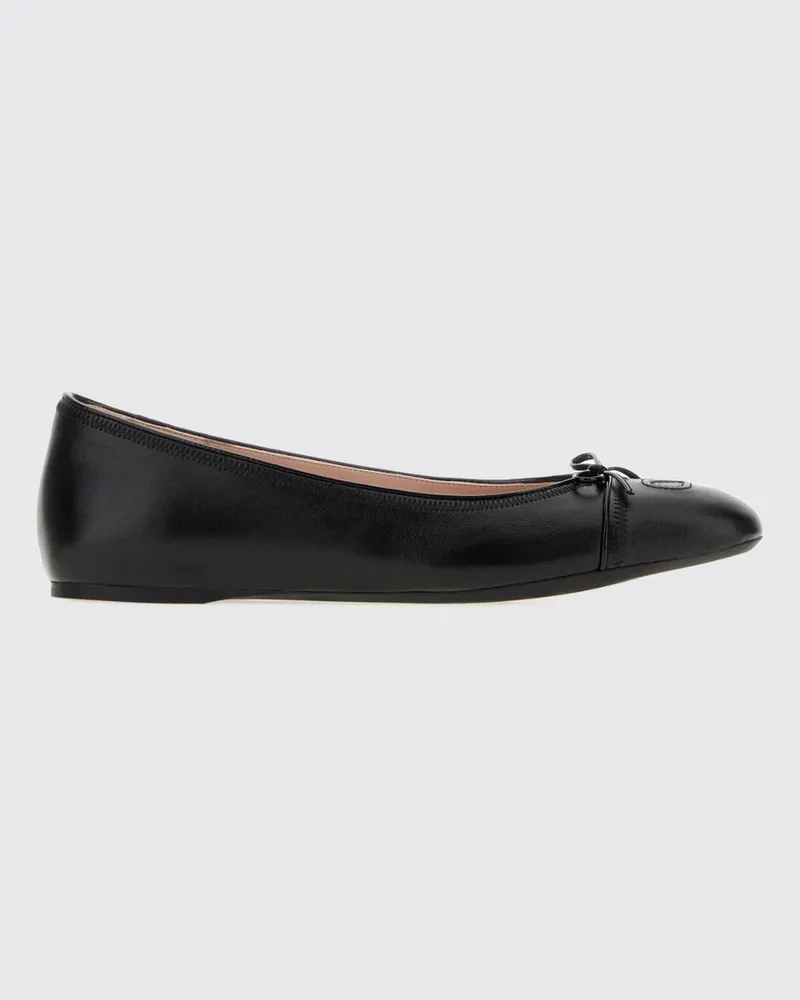Valentino Garavani VLogo Signature Ballerinas aus Glattleder mit Schleife Schwarz