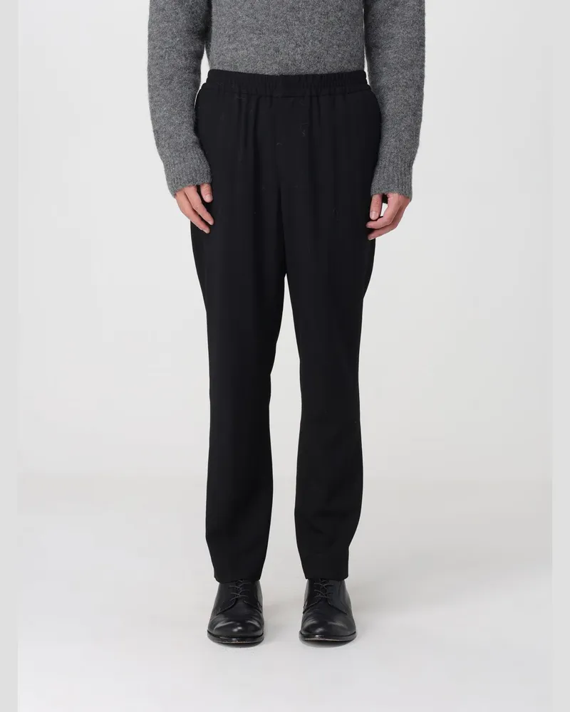 AMI Paris Slim-Fit-Hose aus Schurwolle mit elastischem Bund Schwarz