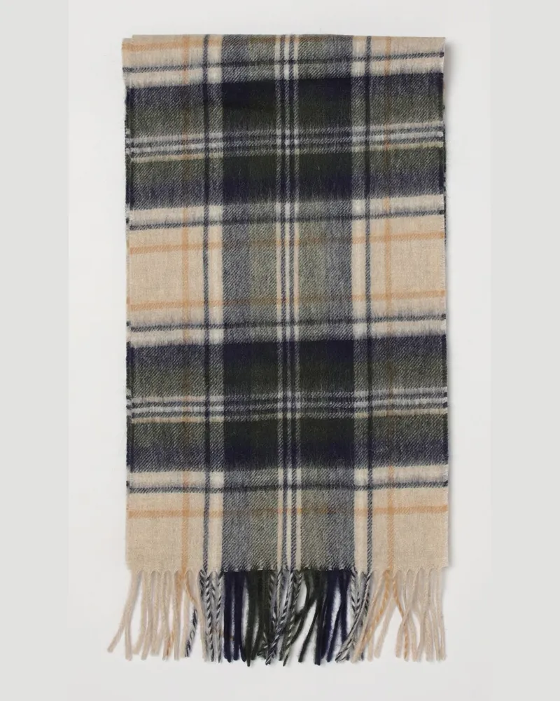 Barbour Schal mit Tartanmuster aus Woll-Kaschmir-Mischung mit Fransen Sand