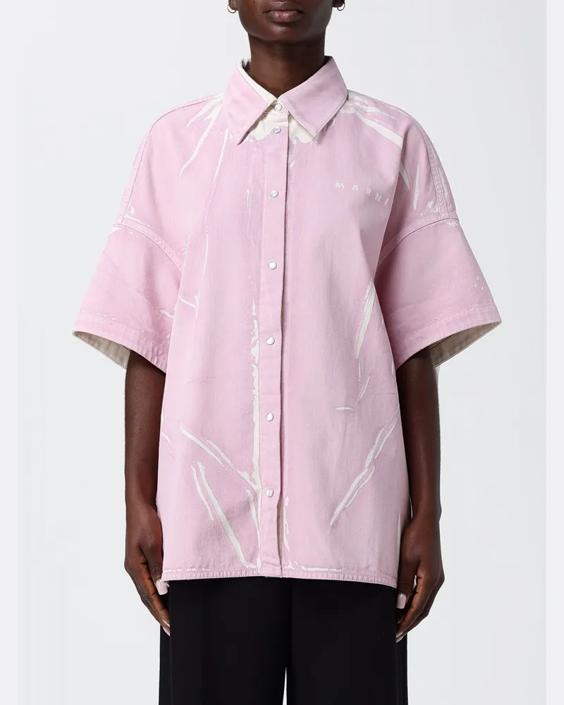Marni Freizeit-Baumwollhemd Pink