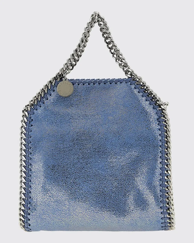Stella McCartney Falabella Mini-Tote-Tasche mit Kettenverzierungen Himmelblau
