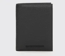 Bifold-Portemonnaie aus genarbtem Leder mit Ton-in-Ton-Logo