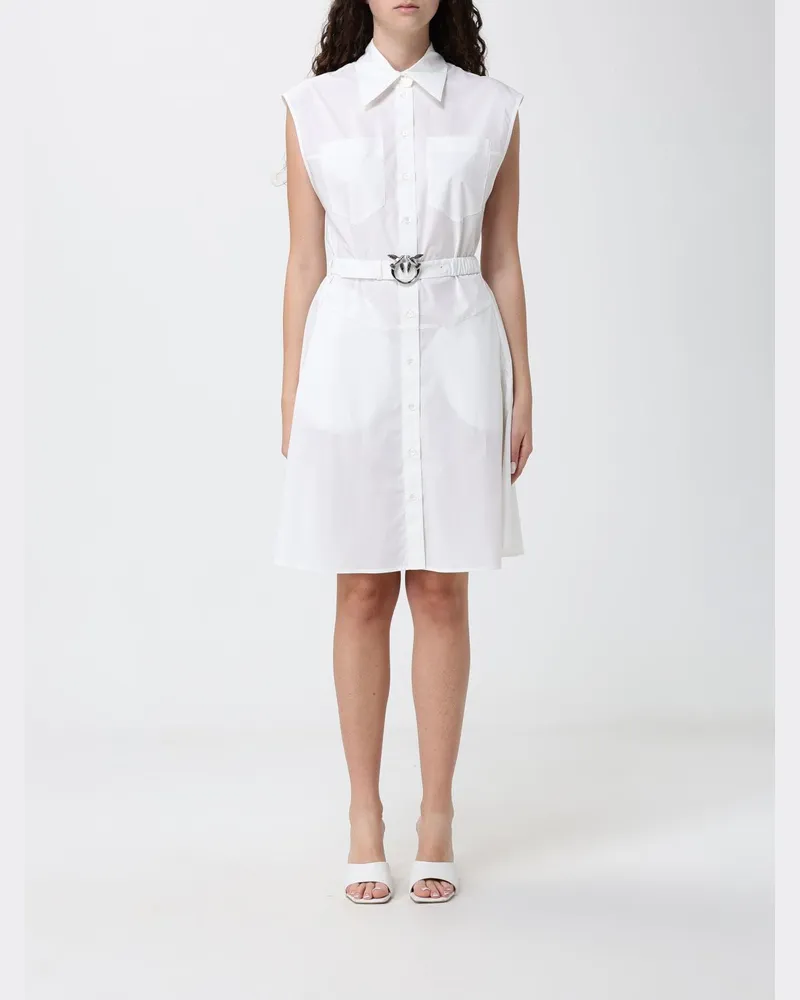 Pinko Chemisier-Kleid aus Baumwolle Weiß