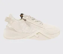 Flow Low-Top-Sneakers aus Leder und Stoff mit Jacquard-FF-Monogramm