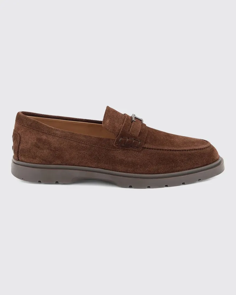 TOD'S Pennyloafer aus Veloursleder mit T Timeless-Logo Braun