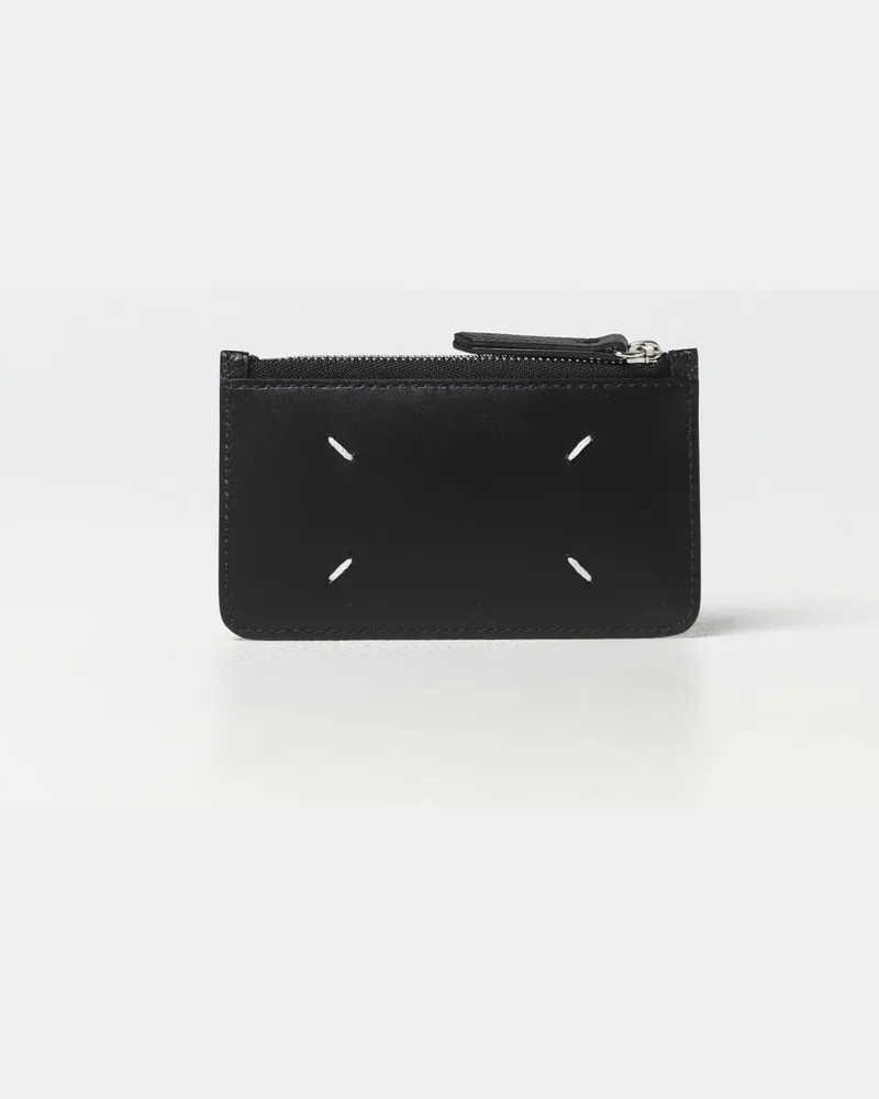 Maison Margiela Kreditkartenetui aus Leder Schwarz