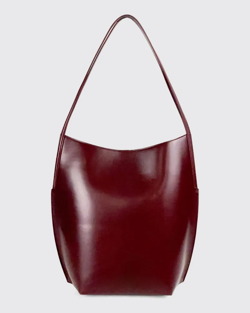 Jil Sander Kante Schultertasche aus Schafsleder mit abgerundeter Silhouette Haselnuss