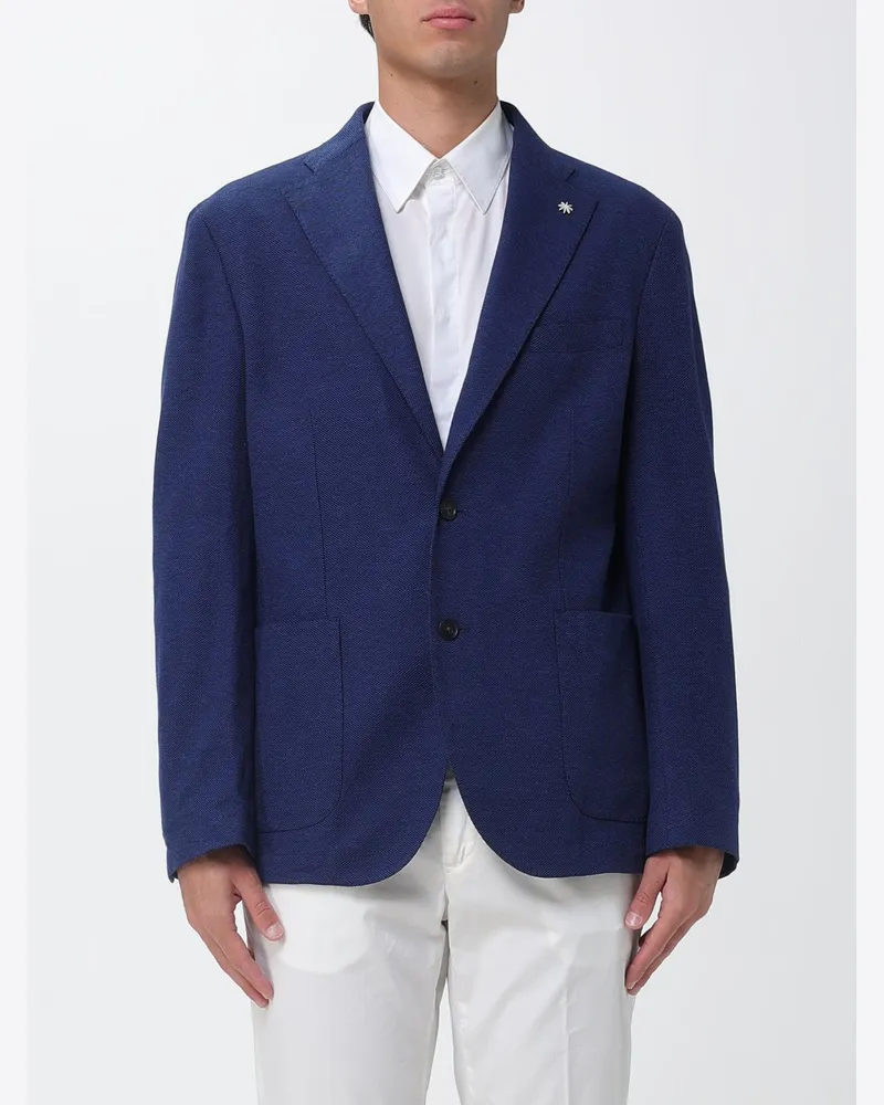 Manuel Ritz Einreihiger Baumwollblazer Navy