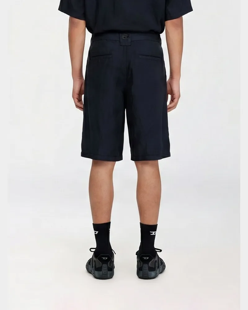 Diesel P-Hant Chino-Bermudas aus Leinenmischung Schwarz