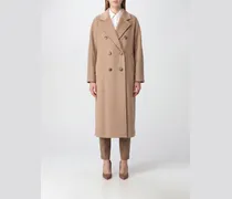 Langer zweireihiger Wollmantel Madame mit Gürtel