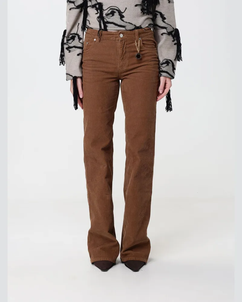 Stella McCartney Skinny-Hose mit mittlerer Leibhöhe von aus Cord mit 5 Taschen Braun