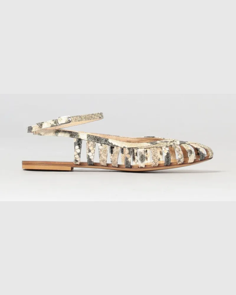 Anna F. Sandalen aus laminiertem Leder Natural