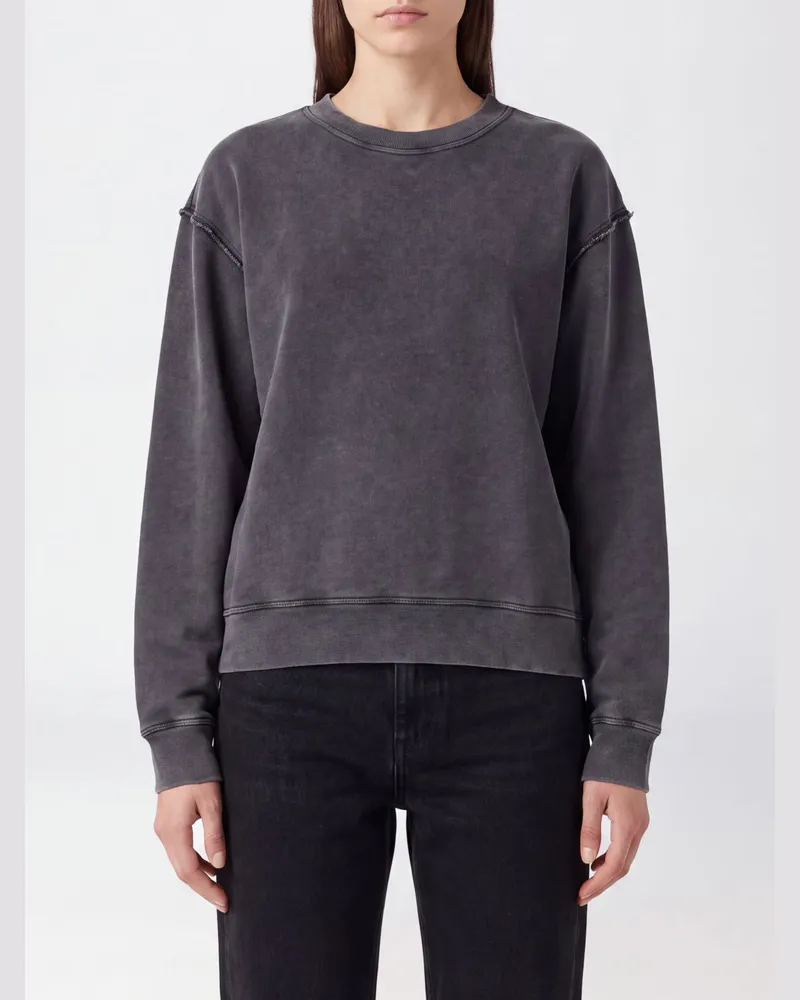 Haikure Baumwoll-Sweatshirt mit Rundhalsausschnitt, Cut-Out und V-Rücken Schwarz