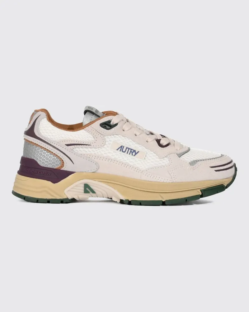 AUTRY Zweifarbige Hyperway Sneaker aus Leder und Mesh mit Cut-Out-Logo Grau