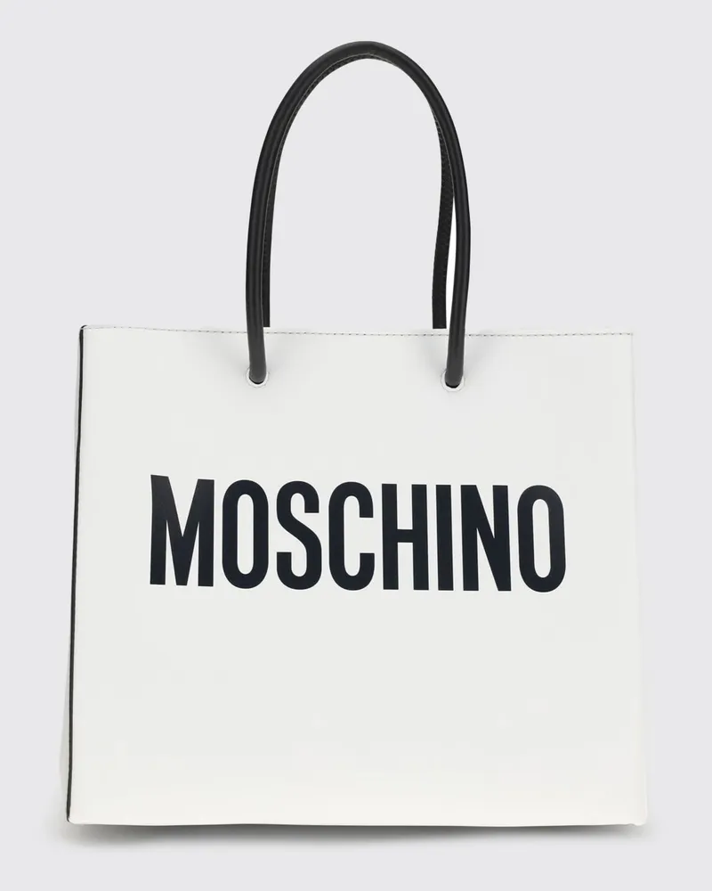 Moschino Ledertasche Weiß
