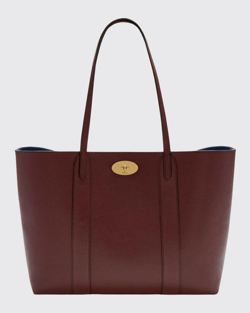 Mulberry Bayswater Kleine Tote aus genarbtem Kalbsleder mit doppeltem Henkel Rot