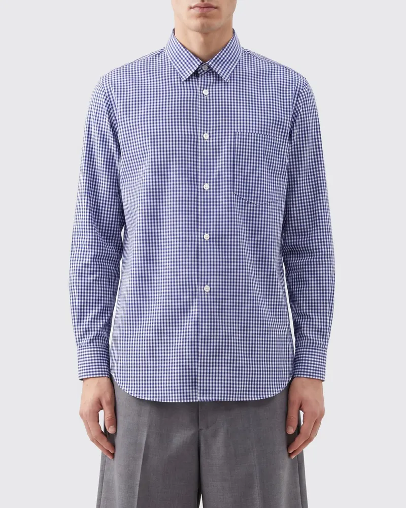 Comme des Garçons Relaxed-Fit-Hemd mit Vichy-Karo aus Baumwolle Blau