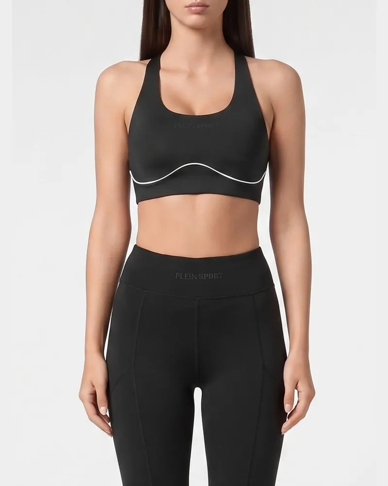 Philipp Plein Kurzes Lycra-Top Schwarz