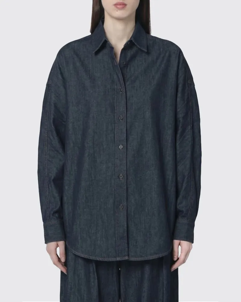 Dries van Noten Baumwollhemd Blau